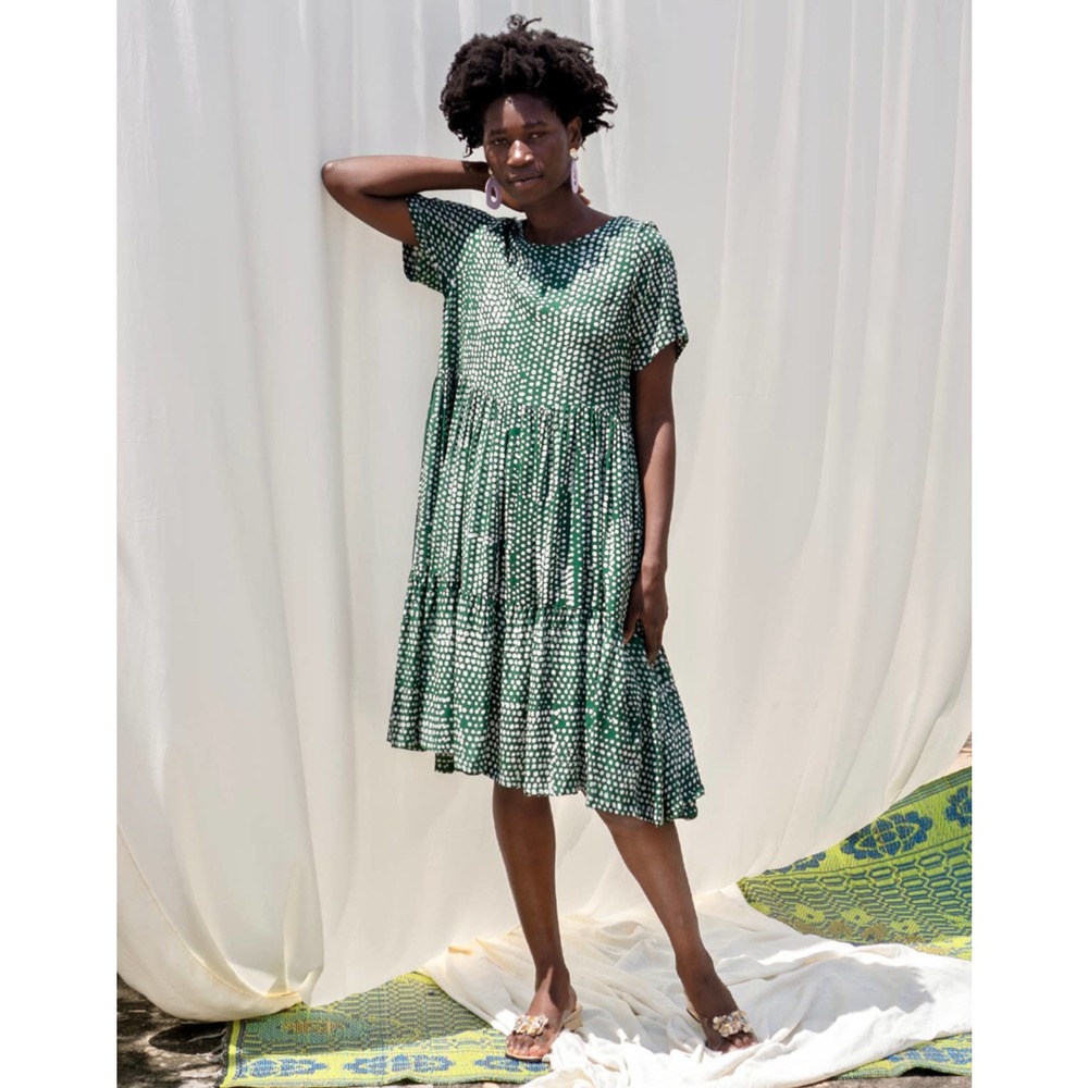 Osei-Duro Tiered Layer Dress in Bullfrog